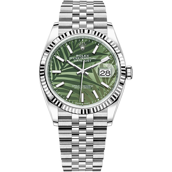 2022122307210223 - 勞力士日誌男錶復刻 綠盤 126234 ew廠手錶 棕櫚葉圖案錶盤￥2980
