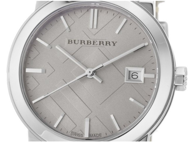 2022122814303647 - Burberry 巴寶莉 米色小牛皮錶帶銀色錶殼英倫格紋女士手錶 BU9107￥1250