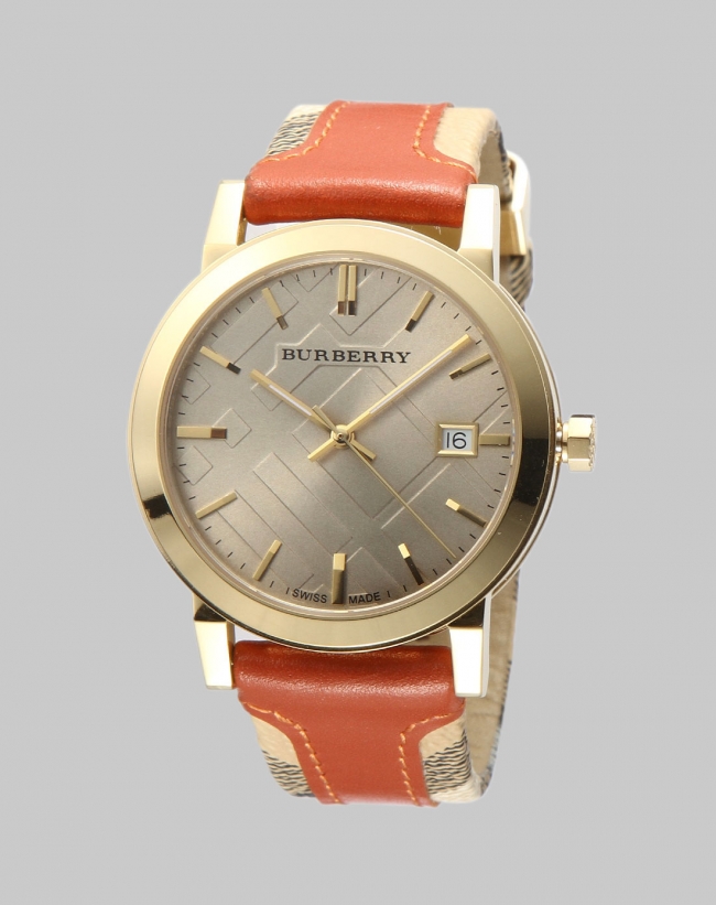 2022122906552876 - 博柏利手錶-BURBERRY（巴寶莉） BU9016 男款經典格紋皮帶金殼石英錶￥960