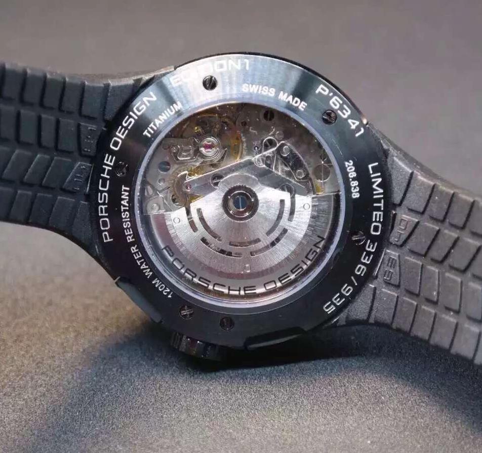 2022122915233555 - 保時捷腕錶，鈦鋼錶殼，瑞士7750機械機芯，透底，男錶，矽膠錶帶！￥1590