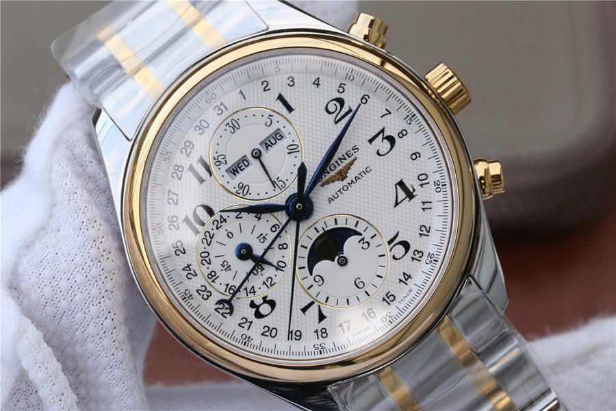 2023012613410370 - 3m廠浪琴月相高仿手錶 名匠繫列L2.773.5.78.7 間金男士手錶￥2980