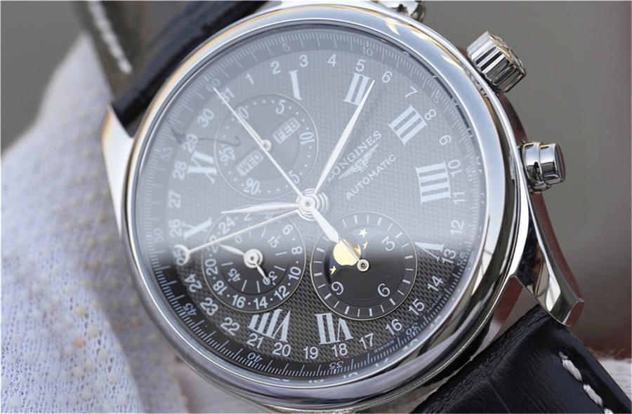 2023012614020658 - 浪琴月相高仿手錶手錶 jf廠復刻手錶浪琴名匠繫列L2.673.4.51.7 月相八針黑盤￥2780