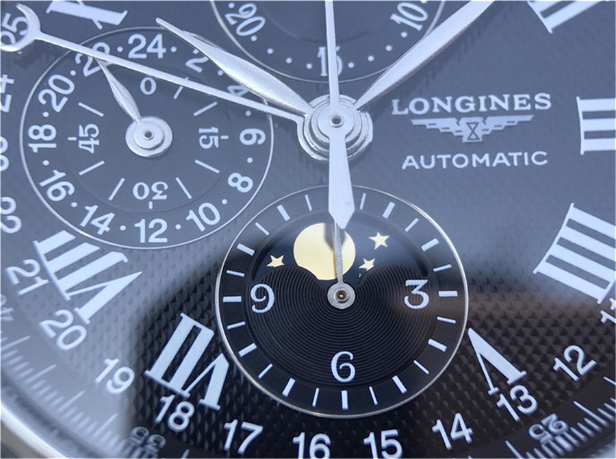 2023012614022744 - 浪琴月相高仿手錶手錶 jf廠復刻手錶浪琴名匠繫列L2.673.4.51.7 月相八針黑盤￥2780