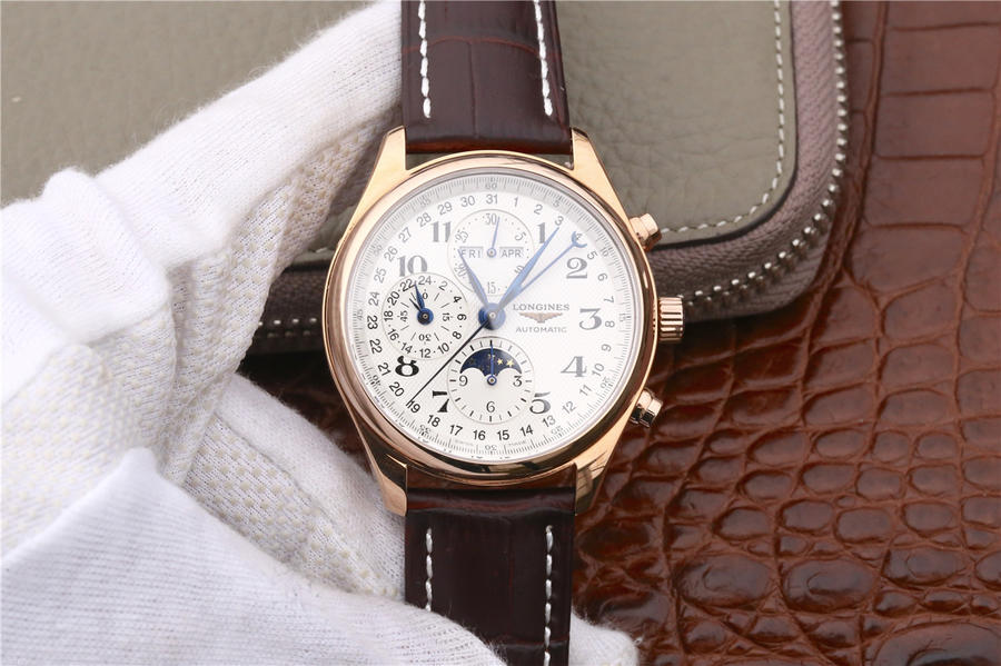 2023012614383594 - 浪琴名匠哪高仿手錶的好 3M復刻手錶浪琴名匠繫列L2.673.8.78.3 玫瑰金 高仿手錶 42mm￥2980