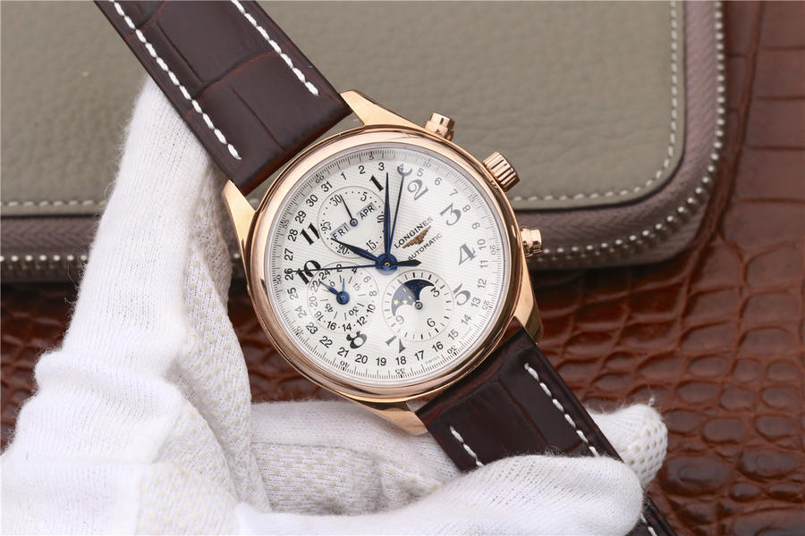 2023012614383950 - 浪琴名匠哪高仿手錶的好 3M復刻手錶浪琴名匠繫列L2.673.8.78.3 玫瑰金 高仿手錶 42mm￥2980