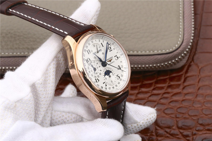 2023012614385932 - 浪琴名匠哪高仿手錶的好 3M復刻手錶浪琴名匠繫列L2.673.8.78.3 玫瑰金 高仿手錶 42mm￥2980