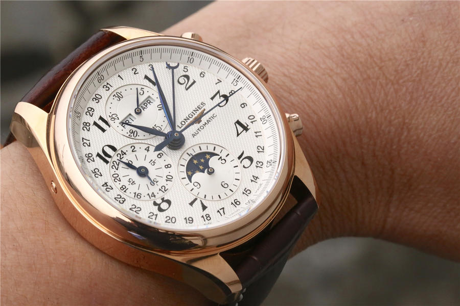2023012614391343 - 浪琴名匠哪高仿手錶的好 3M復刻手錶浪琴名匠繫列L2.673.8.78.3 玫瑰金 高仿手錶 42mm￥2980