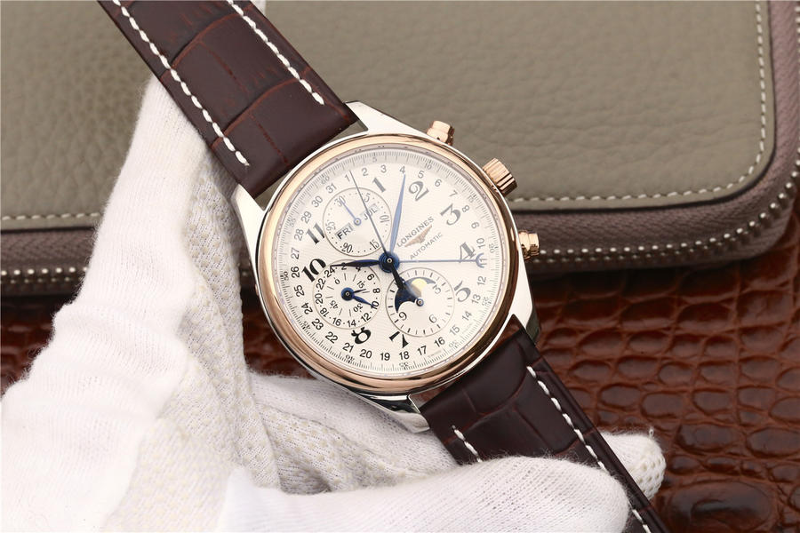 202301261519449 - 浪琴月相錶 高仿手錶 3M浪琴名匠繫列42mm大號月相男錶￥2880