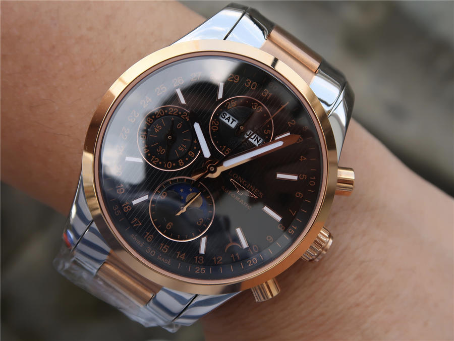 2023012711362914 - 浪琴手錶康鉑復刻手錶 浪琴制錶傳統繫列康鉑款多功能自動機械錶￥2980