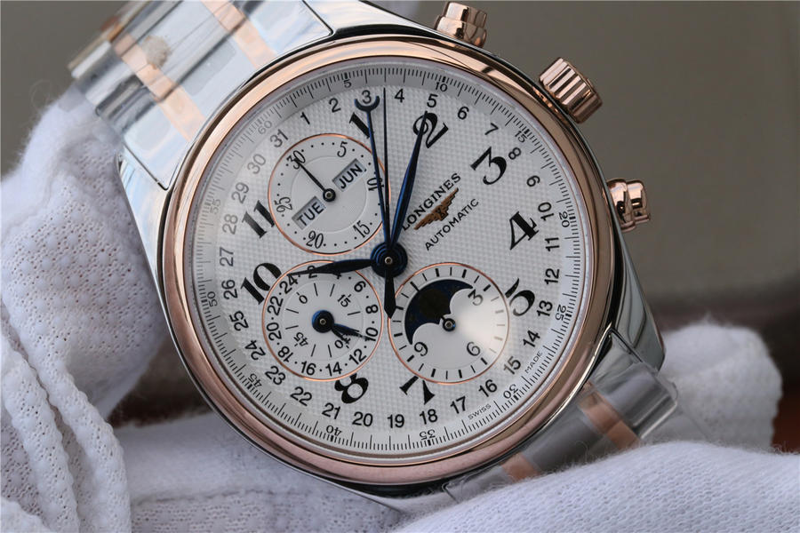 2023012811391055 - 浪琴月相高仿手錶版本 3M廠浪琴名匠優雅繫列42mm大號月相男錶￥2980