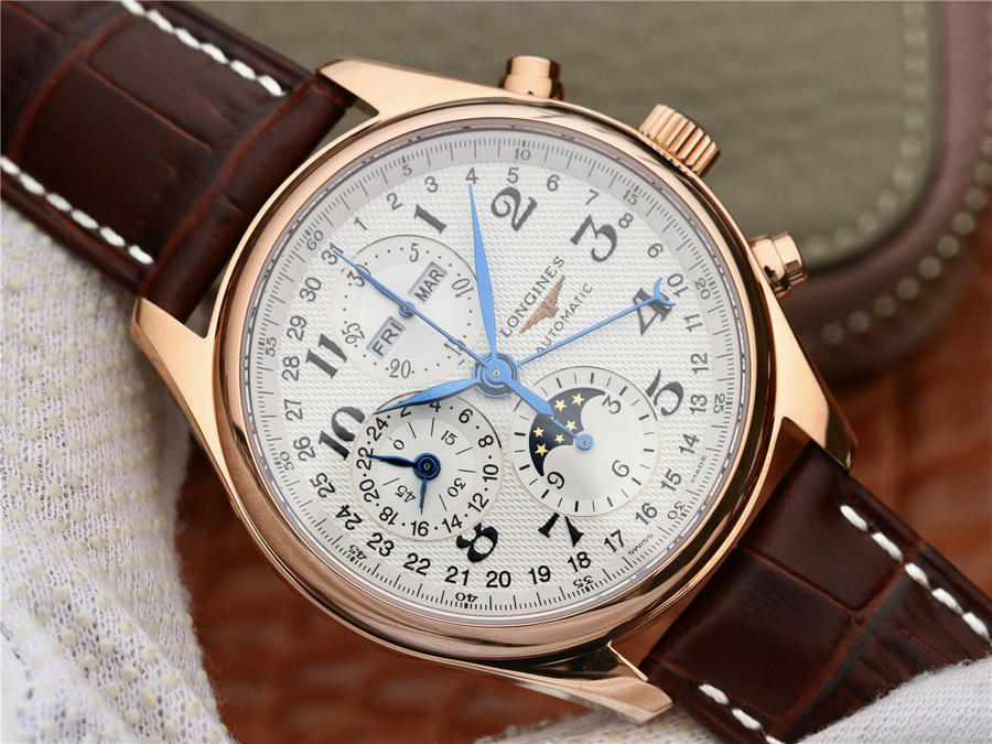 2023012908185365 - 復刻手錶浪琴月相錶價格 GS廠浪琴名匠繫列L2.673.8.78.3 玫瑰金皮帶高仿手錶￥2980