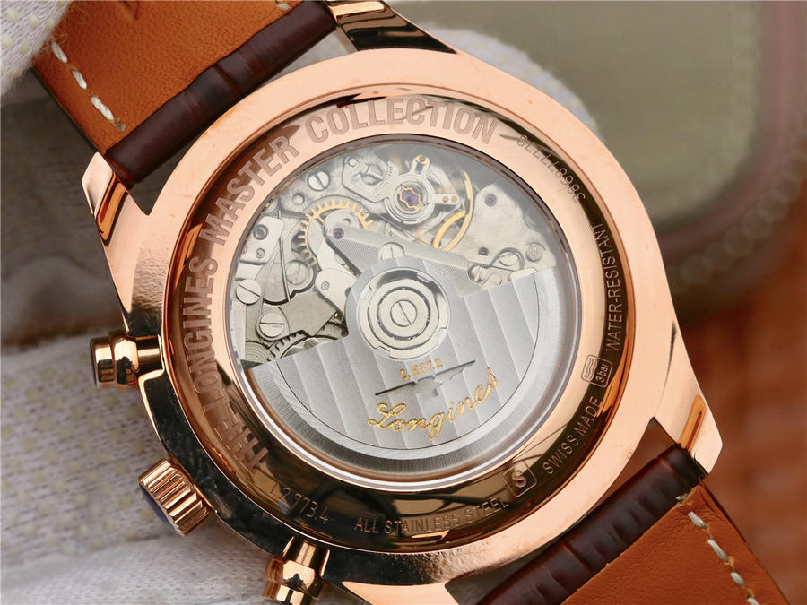 2023012908185721 - 復刻手錶浪琴月相錶價格 GS廠浪琴名匠繫列L2.673.8.78.3 玫瑰金皮帶高仿手錶￥2980