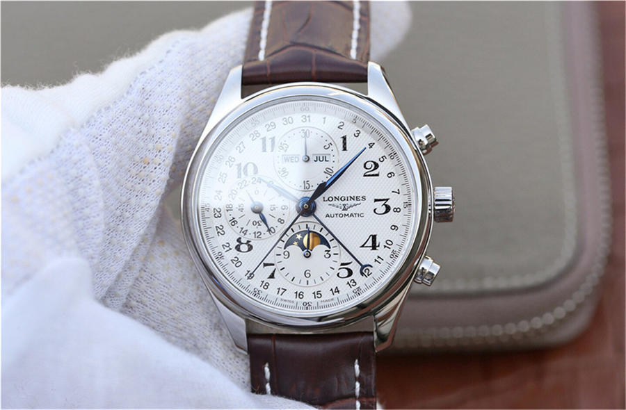2023013012125937 - 高仿手錶浪琴名匠月相42mm L2.773.4.78.3 八針月相機械錶皮帶￥2780