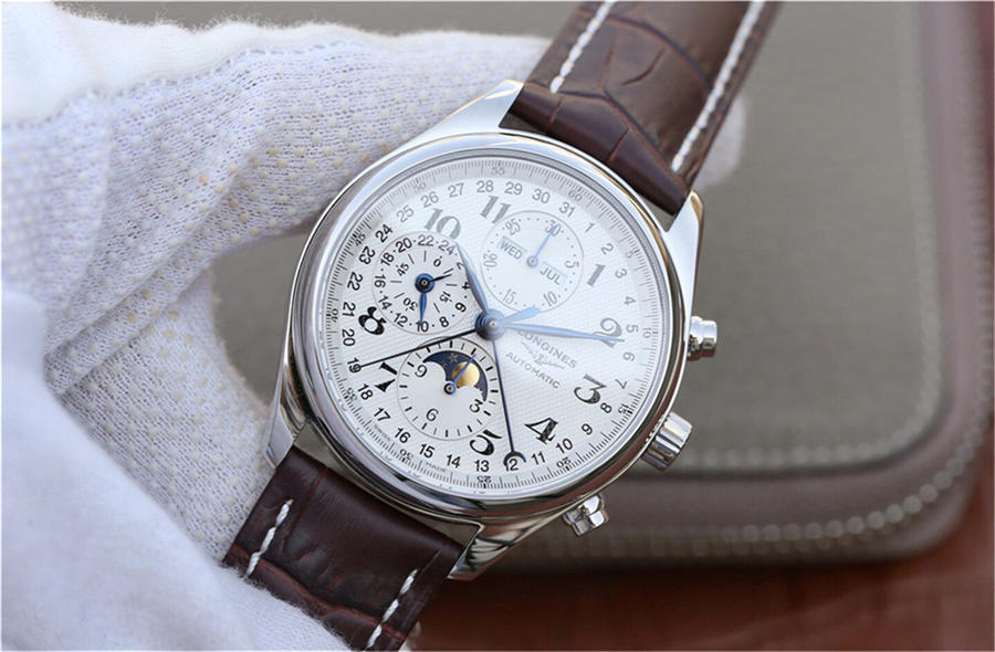 2023013012130587 - 高仿手錶浪琴名匠月相42mm L2.773.4.78.3 八針月相機械錶皮帶￥2780