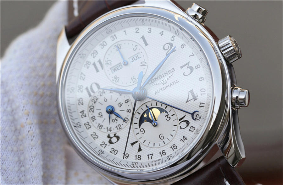 2023013012130793 - 高仿手錶浪琴名匠月相42mm L2.773.4.78.3 八針月相機械錶皮帶￥2780
