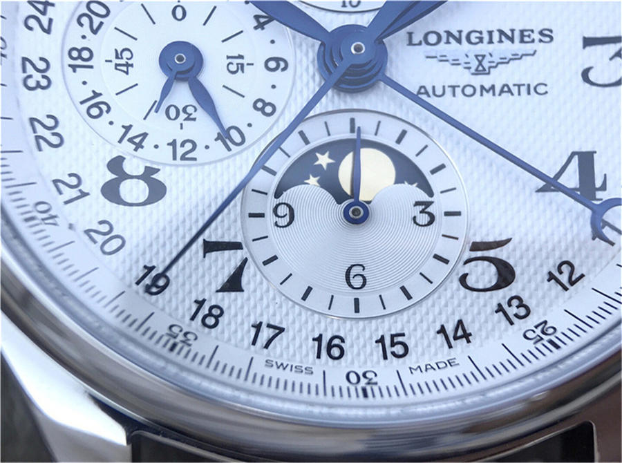 2023013012131547 - 高仿手錶浪琴名匠月相42mm L2.773.4.78.3 八針月相機械錶皮帶￥2780