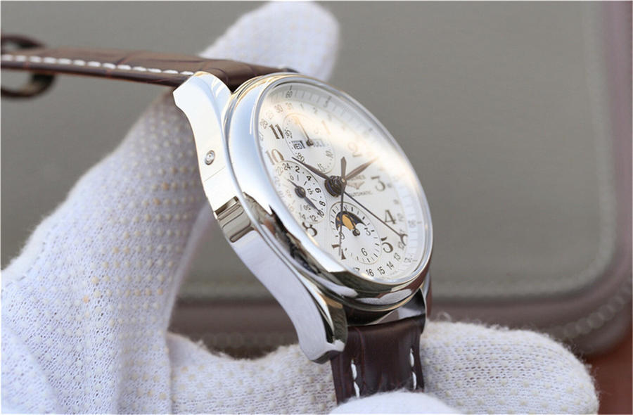 2023013012132733 - 高仿手錶浪琴名匠月相42mm L2.773.4.78.3 八針月相機械錶皮帶￥2780