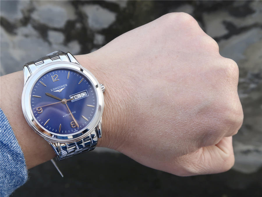 2023013015380741 - 浪琴軍旗機械錶一比一高仿手錶 gk浪琴手錶L4.899.4.12.6 藍盤￥2280