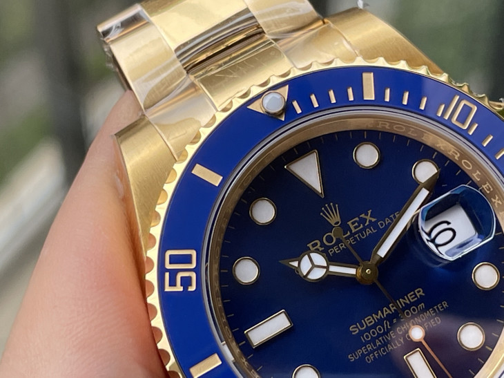 202302080502302 - vs廠手錶全金色藍水鬼 精仿勞力士全金藍鬼價格 116618lb 3135機芯￥4980