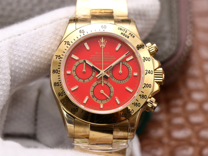 2023021016191990 - 勞力士迪通拿精仿錶多少錢 jh廠手錶全金勞力士迪通拿 紅色盤￥3680