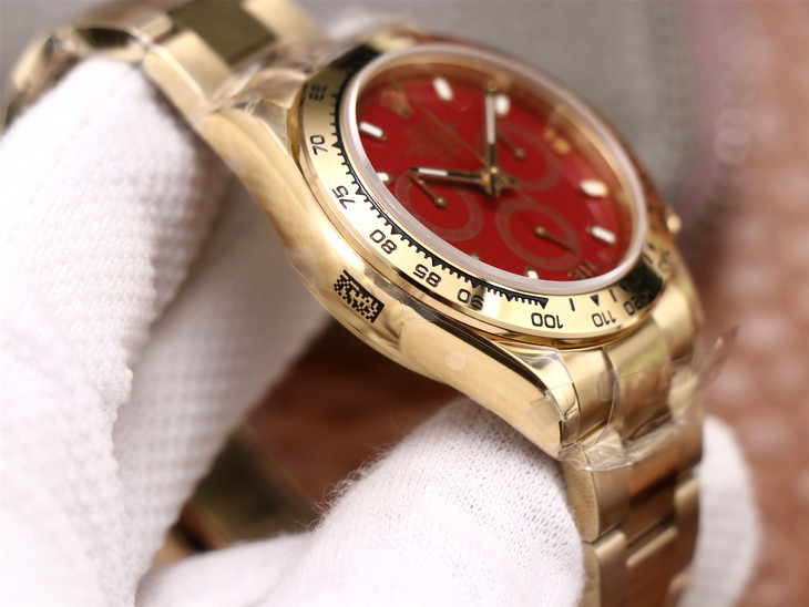 202302101619321 - 勞力士迪通拿精仿錶多少錢 jh廠手錶全金勞力士迪通拿 紅色盤￥3680
