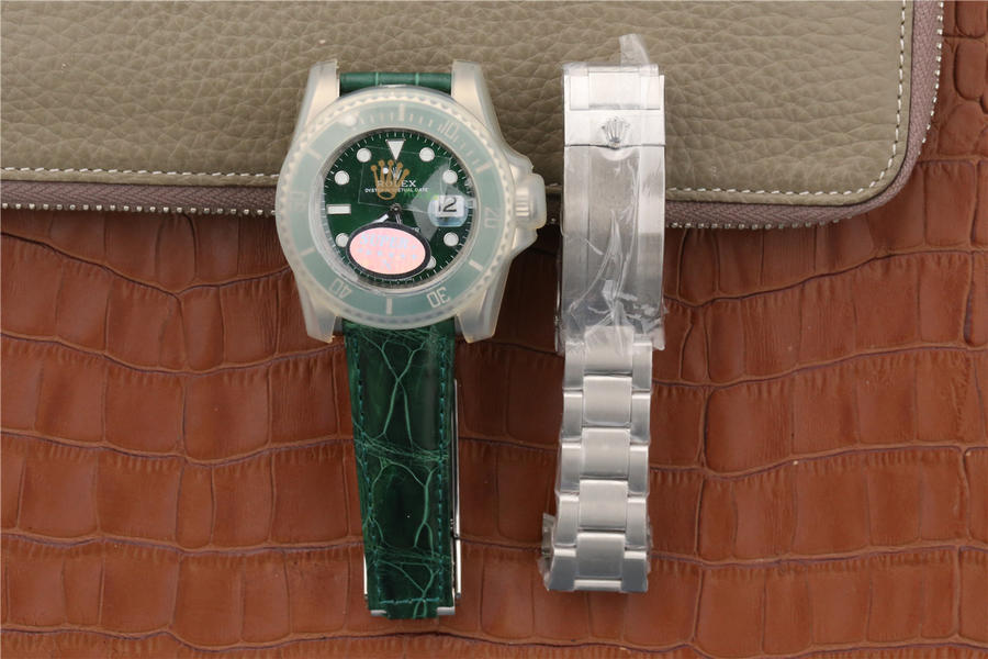 2023021616095615 - n廠v10勞力士綠鬼價格 鱷魚皮錶帶 904l鋼 送一副鋼帶￥4580