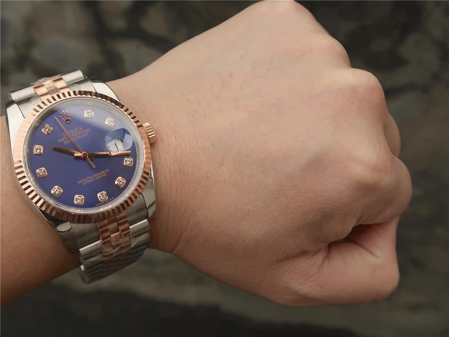 202302161616061 - 勞力士藍面日誌高仿手錶 gm廠包金日誌￥4580