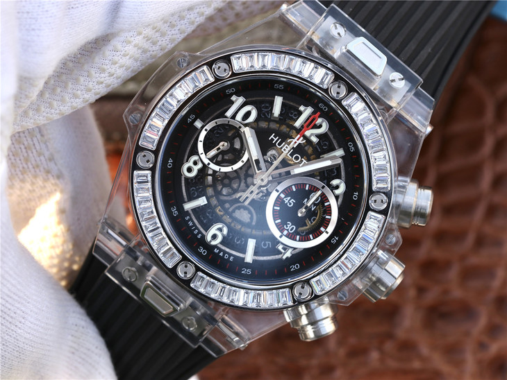 2023021806121145 - HB廠恆寶宇舶錶年度佳高仿手錶作品—宇舶玻璃計時BIG BANG繫列411.JX.4802.RT“全透腕錶”￥4580