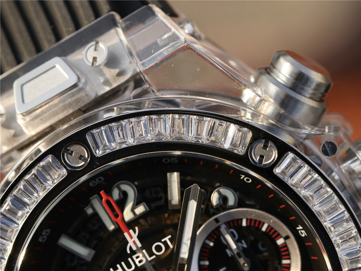 2023021806121538 - HB廠恆寶宇舶錶年度佳高仿手錶作品—宇舶玻璃計時BIG BANG繫列411.JX.4802.RT“全透腕錶”￥4580
