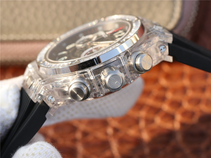 2023021806122946 - HB廠恆寶宇舶錶年度佳高仿手錶作品—宇舶玻璃計時BIG BANG繫列411.JX.4802.RT“全透腕錶”￥4580
