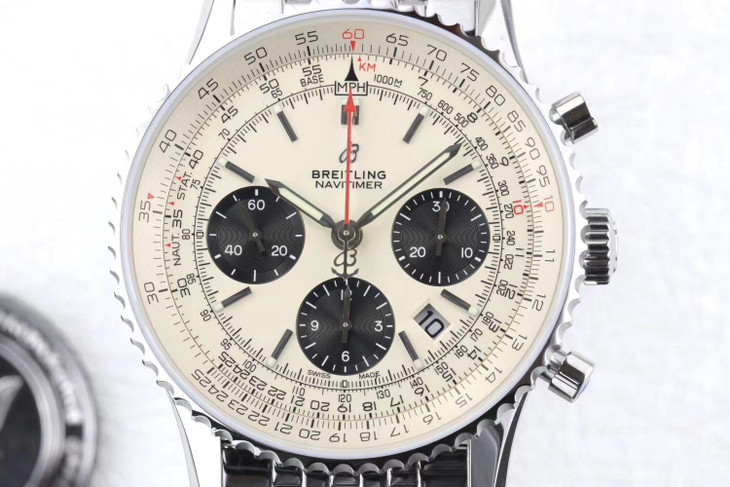2023030507000137 - 復刻百年靈航空計時手錶 gf廠手錶百年靈航空計時1繫列 AB0310211G1A1 白盤￥3680