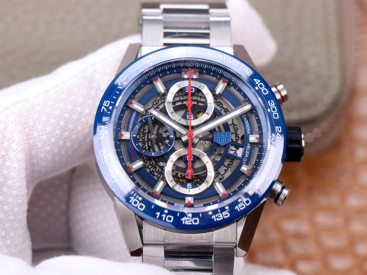 2023030602270430 - 精仿泰格豪雅男士手錶 XF廠手錶泰格豪雅 CAR2A1T.FT6052 藍盤￥3780