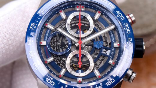 2023030602353375 520x293 - 精仿泰格豪雅男士手錶 XF廠手錶泰格豪雅 CAR2A1T.FT6052 藍盤￥3780