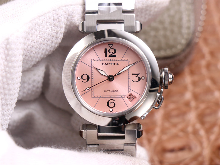 2023030714041492 - 精仿的卡地亞帕莎腕錶 v9廠手錶卡地亞帕莎 粉色盤 女錶￥2980