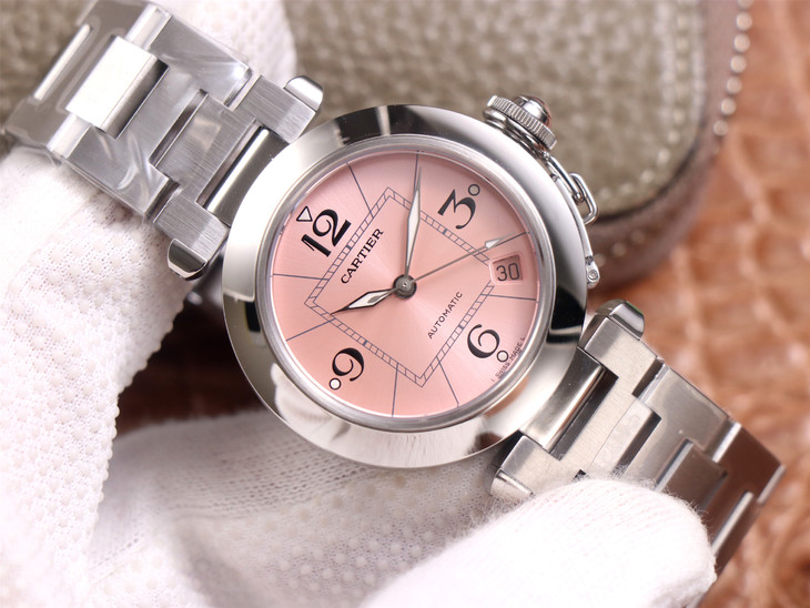 2023030714041730 - 精仿的卡地亞帕莎腕錶 v9廠手錶卡地亞帕莎 粉色盤 女錶￥2980