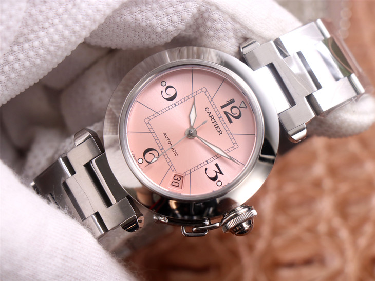 2023030714042410 - 精仿的卡地亞帕莎腕錶 v9廠手錶卡地亞帕莎 粉色盤 女錶￥2980