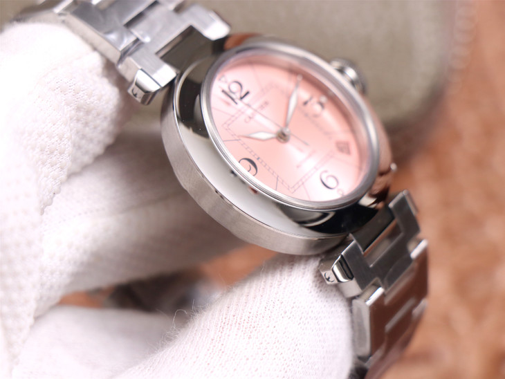 2023030714042856 - 精仿的卡地亞帕莎腕錶 v9廠手錶卡地亞帕莎 粉色盤 女錶￥2980
