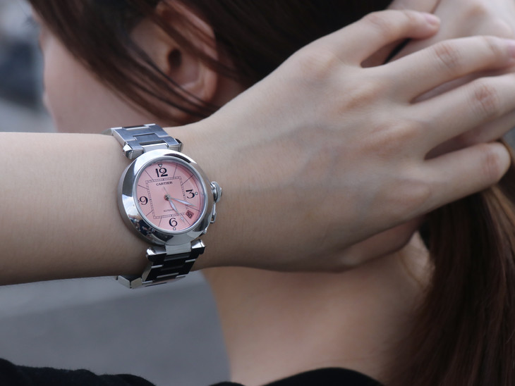 2023030714050492 - 精仿的卡地亞帕莎腕錶 v9廠手錶卡地亞帕莎 粉色盤 女錶￥2980