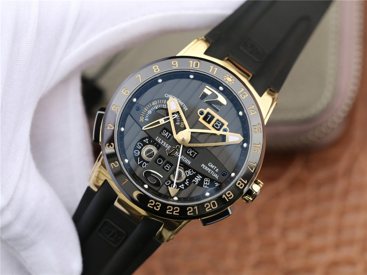 2023031709593760 - 雅典鎏金藍高仿手錶版 TW廠雅典航海世家 El Toro/Black Toro萬年歴腕錶￥3680