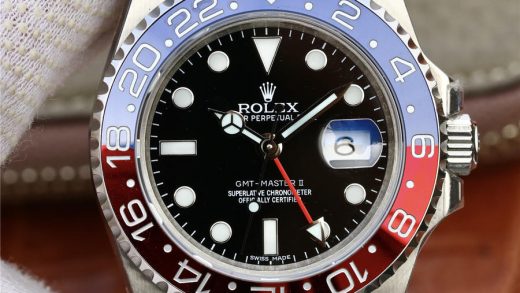 2023050201390414 520x293 - 正品刻模復刻勞力士格林尼治紅藍高仿手錶 GMT 116719BLRO￥3980