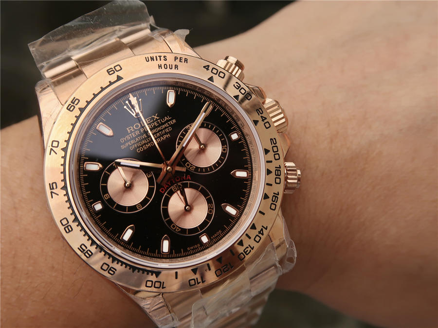 2023060202013716 - 勞力士迪通拿高仿手錶版jh 116505男錶 玫瑰金 復刻手錶￥3380