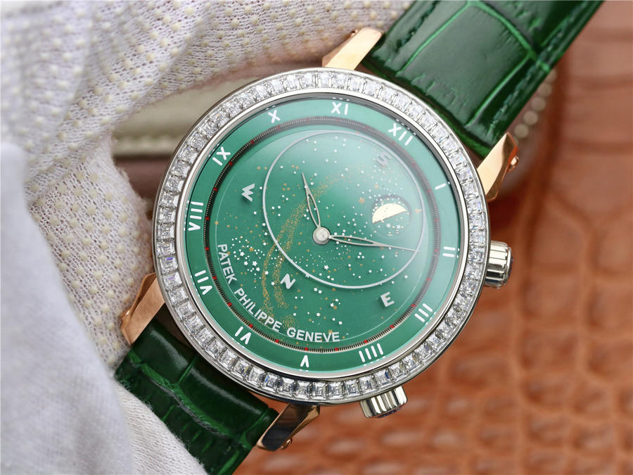 2023110100142090 - 百達翡麗星空錶復刻手錶 百達翡麗升級版星空5102綠色面限量版￥3580