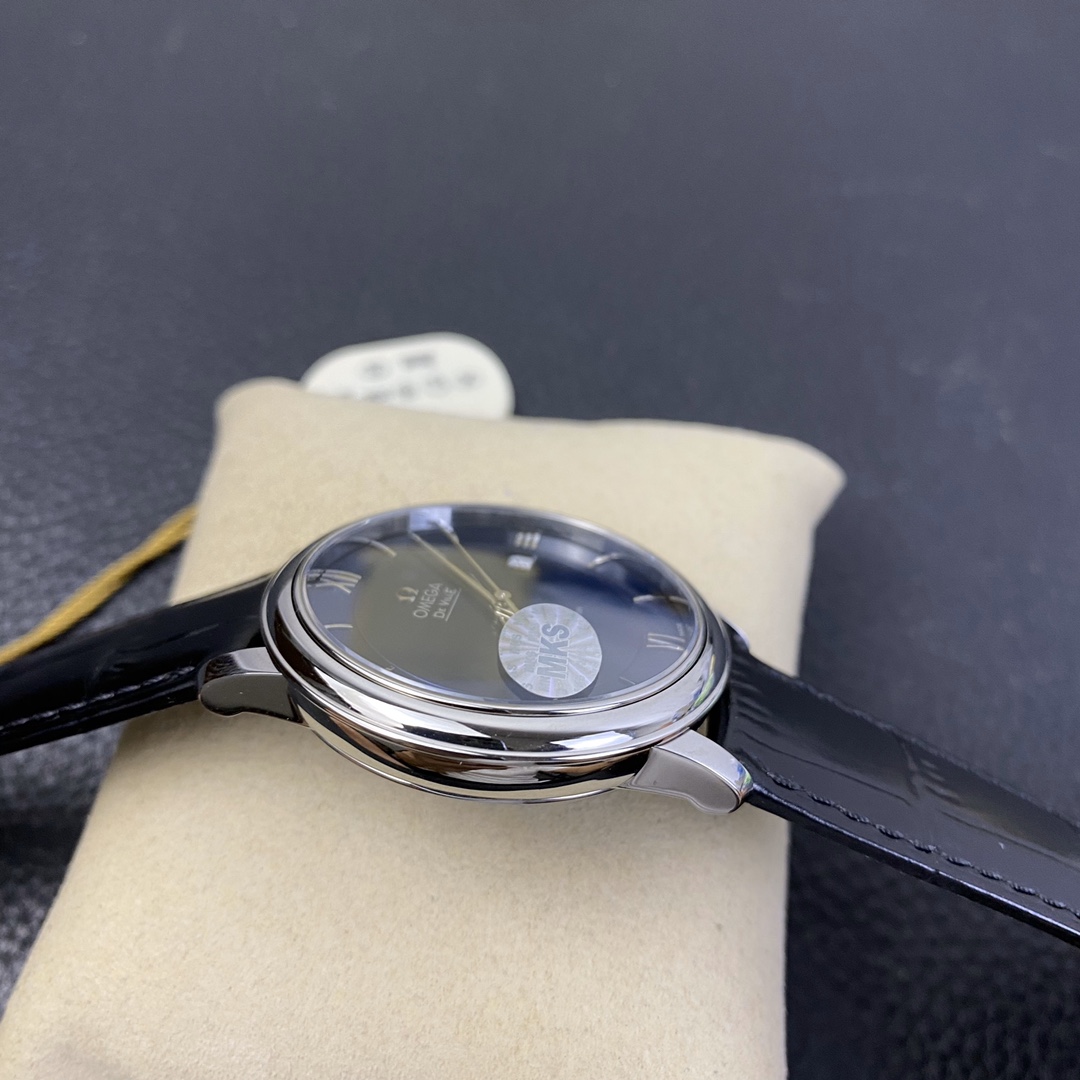 2025102115515717 - MKS歐米茄一比一高仿表 碟飛系列 藍盤皮帶款 39.5mm