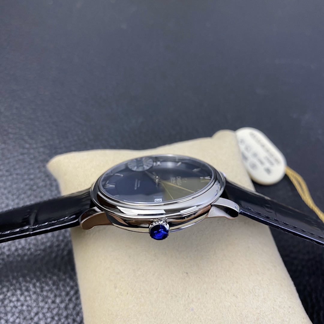 2025102115520086 - MKS歐米茄一比一高仿表 碟飛系列 藍盤皮帶款 39.5mm