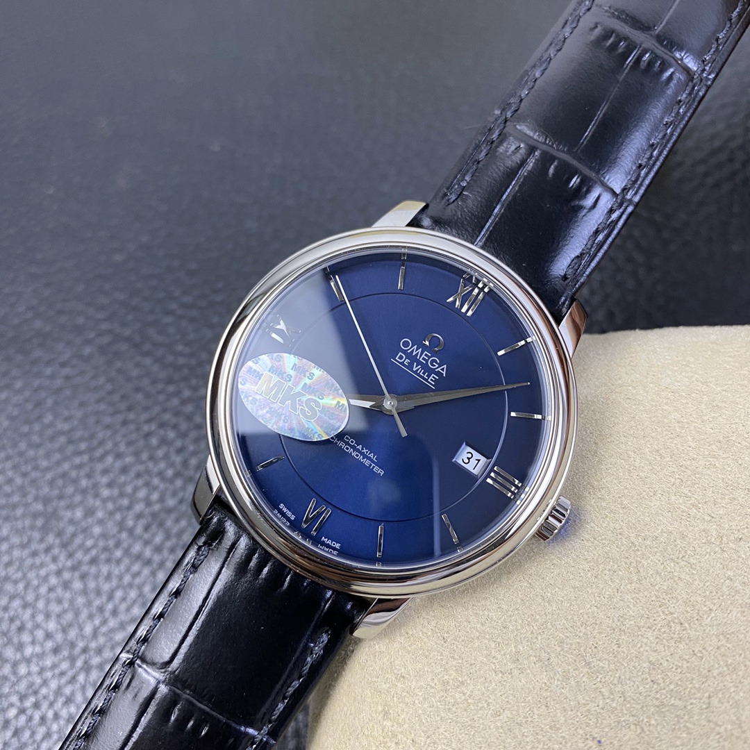 202510211552021 - MKS歐米茄一比一高仿表 碟飛系列 藍盤皮帶款 39.5mm