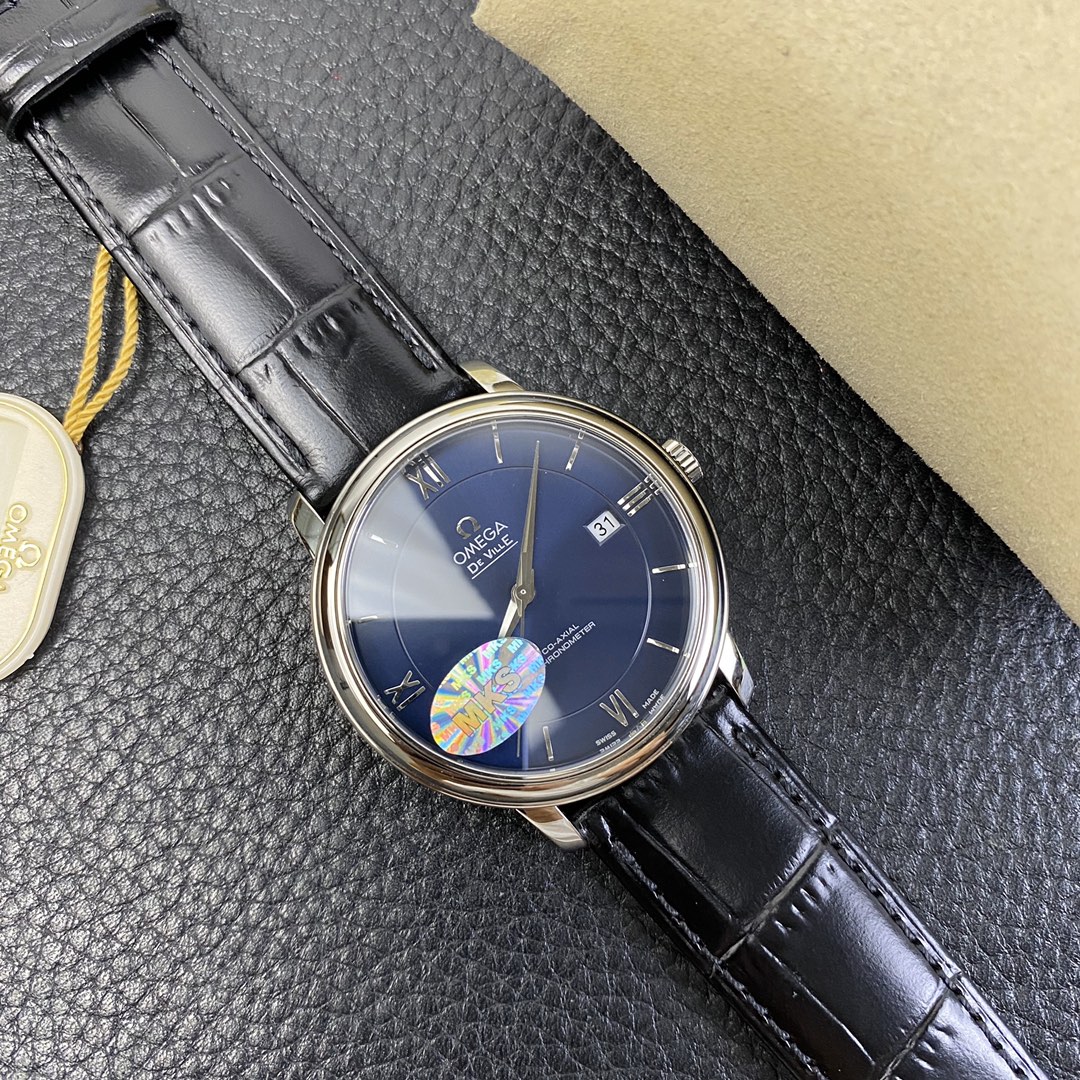 202510211552054 - MKS歐米茄一比一高仿表 碟飛系列 藍盤皮帶款 39.5mm