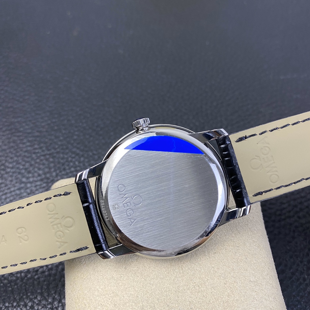 2025102115520766 - MKS歐米茄一比一高仿表 碟飛系列 藍盤皮帶款 39.5mm