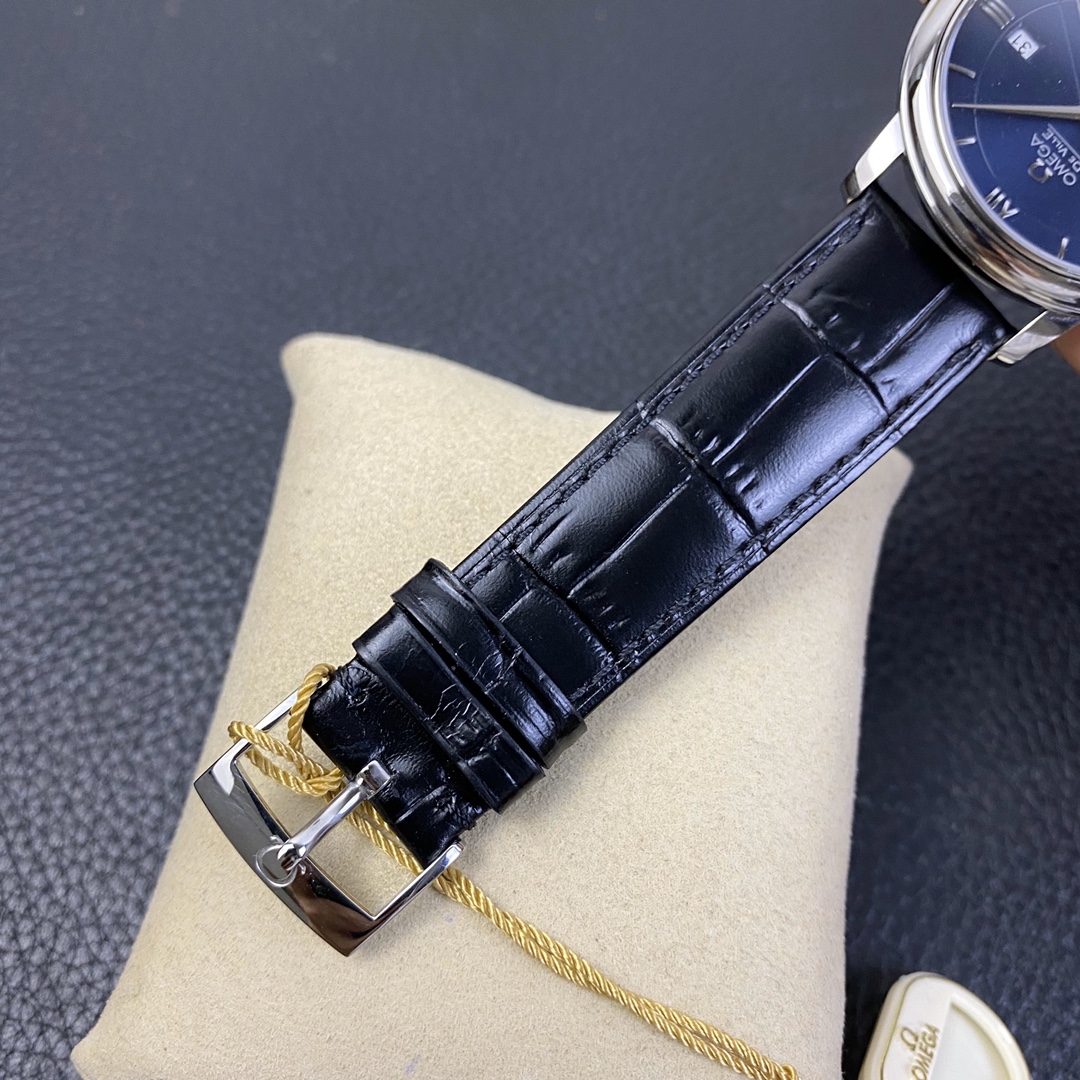 2025102115521087 - MKS歐米茄一比一高仿表 碟飛系列 藍盤皮帶款 39.5mm