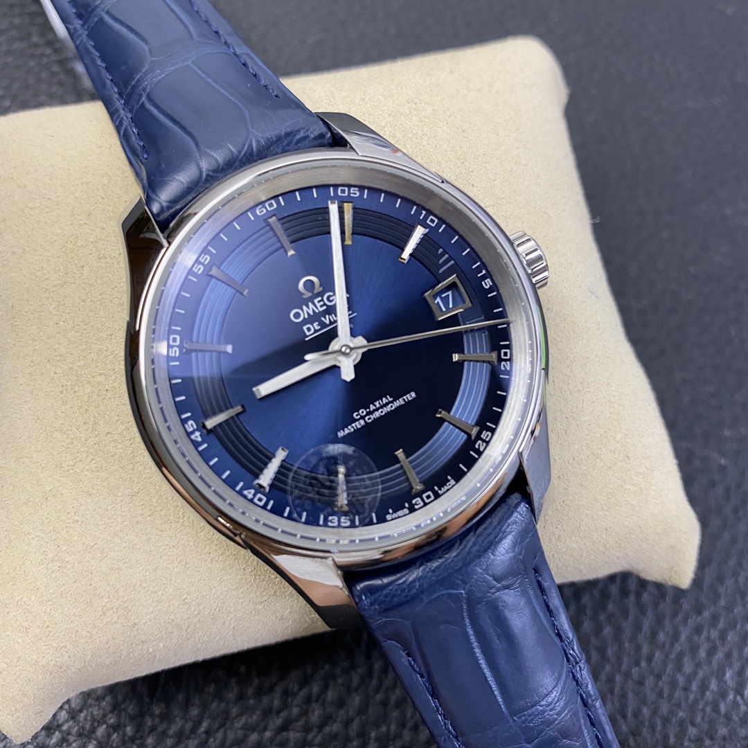 2025102920264717 - VS歐米茄高仿表 蝶飛8900 明亮之藍 搭藍鱷魚皮