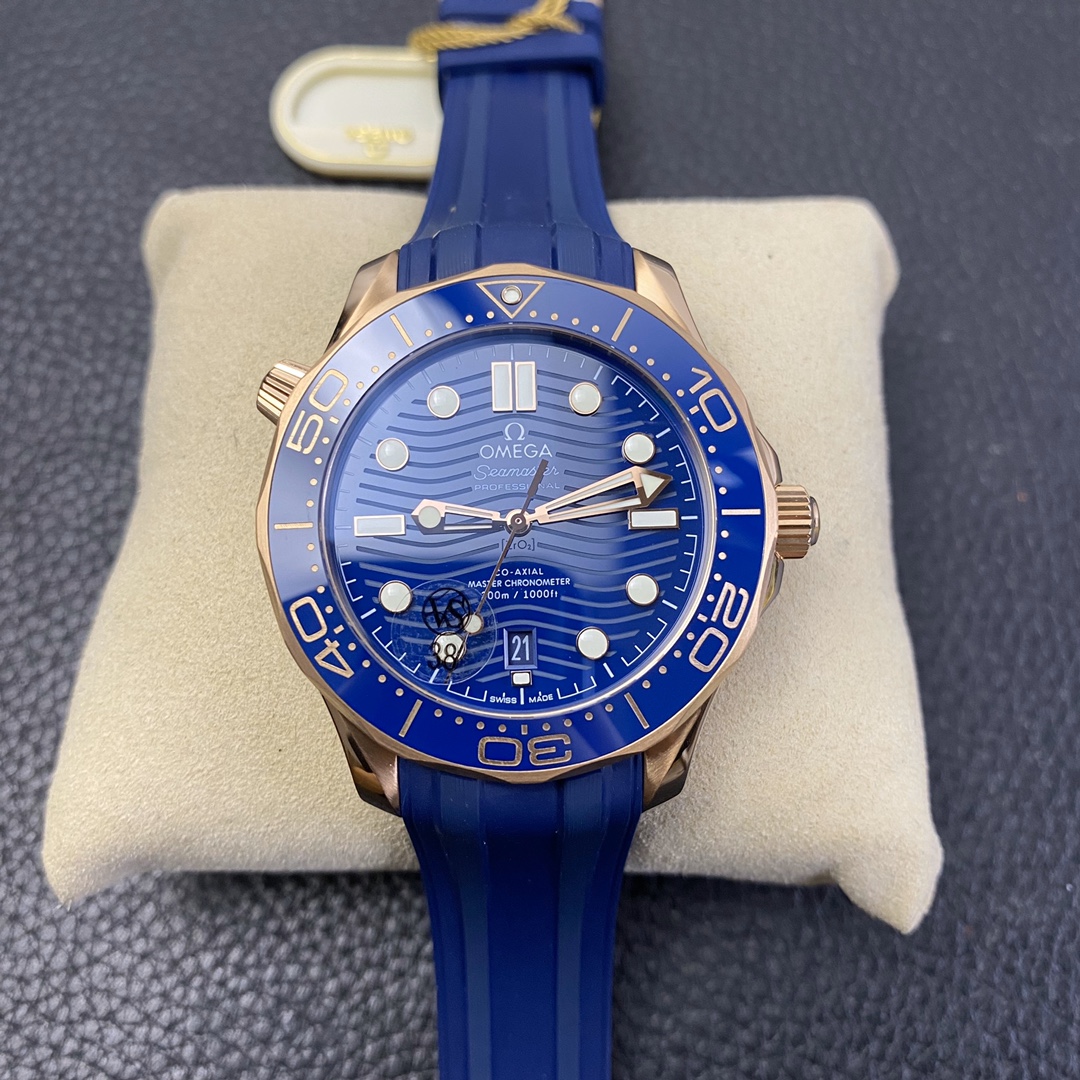 2025111115434255 - VS新品 尊享版海馬300米 全玫瑰金 藍盤頂級歐米茄復刻表